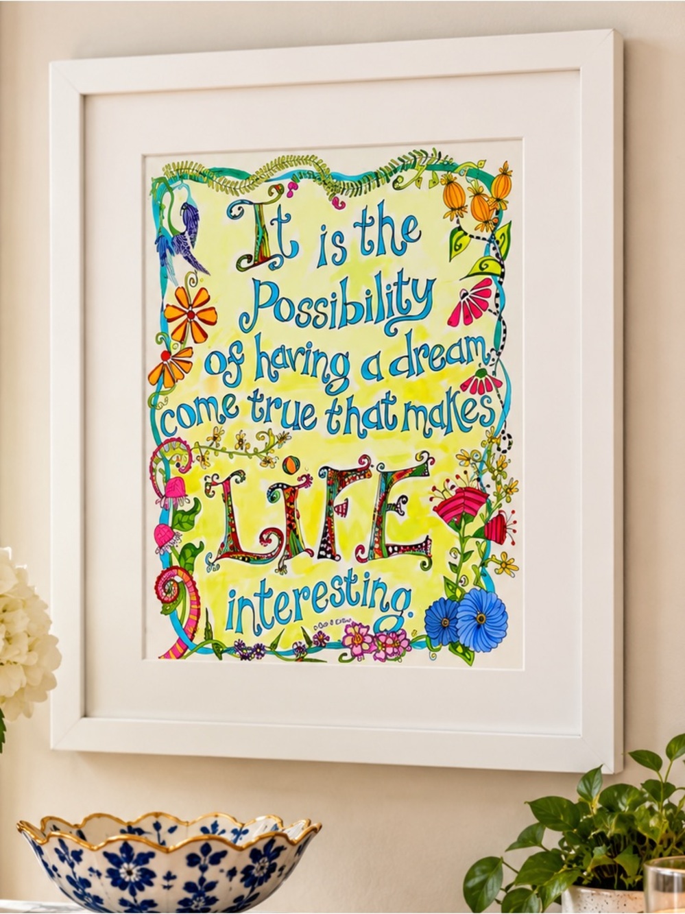 NWOT Whimsical Creative Wall Art Print Artsy Cottagecore Eclectic Boho